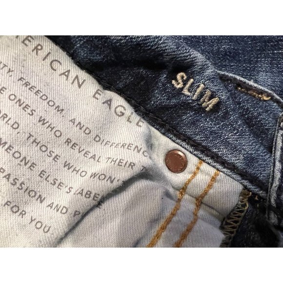 American Eagle Jeans 29 x 32 Slim Next Level Airflex Denim Destroyed 29x32 - Picture 9 of 10